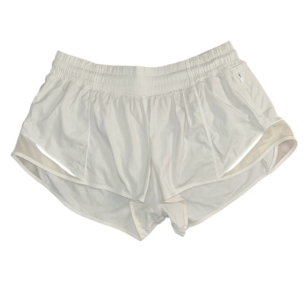 Lululemon Hotty Hot 2.5” Running Shorts Women’s Size 8 Reg White/Gray Active